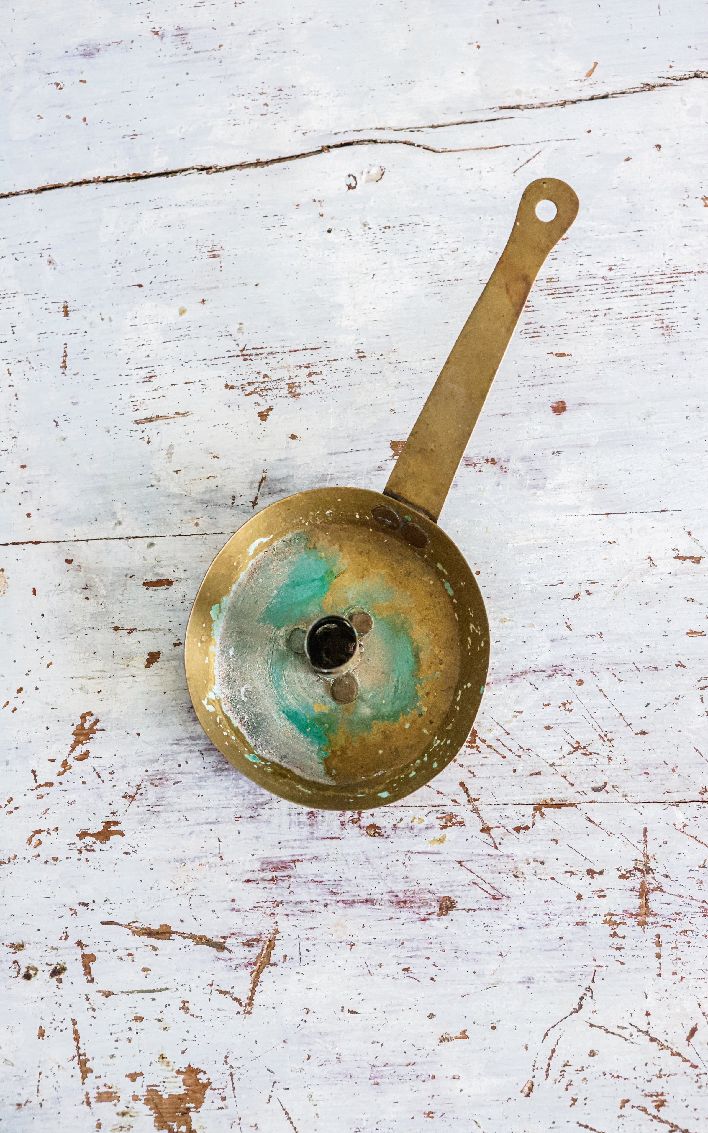 Vintage French Brass Candle Holder