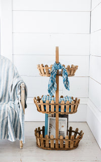 Vintage French Basket Stand