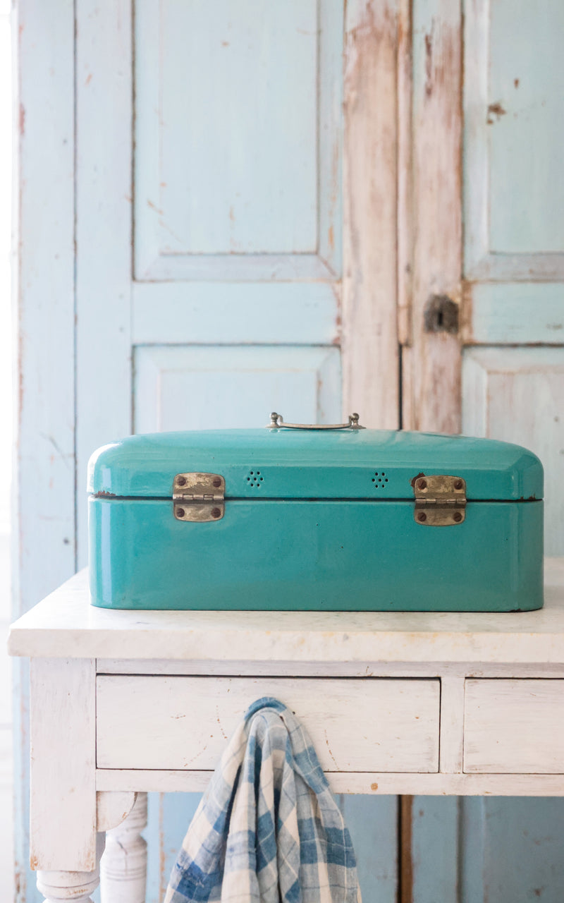 Vintage Dutch Enamelware Bread Box