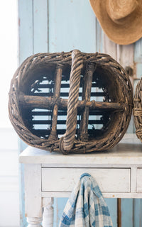 Set of Two Vintage French Champagne Baskets