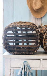 Set of Two Vintage French Champagne Baskets