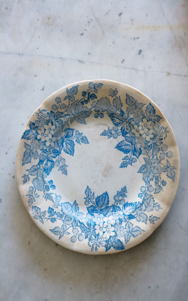 One Vintage French Stoneware Plate