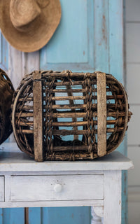 Set of Two Vintage French Champagne Baskets