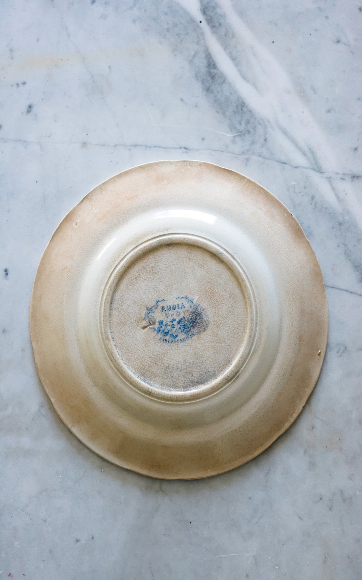 One Vintage French Stoneware Plate