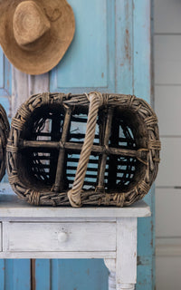 Set of Two Vintage French Champagne Baskets