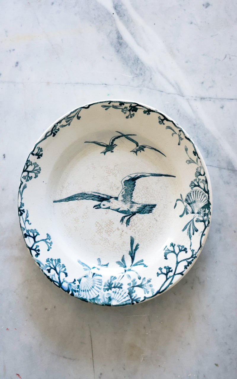 One Vintage French Stoneware Plate