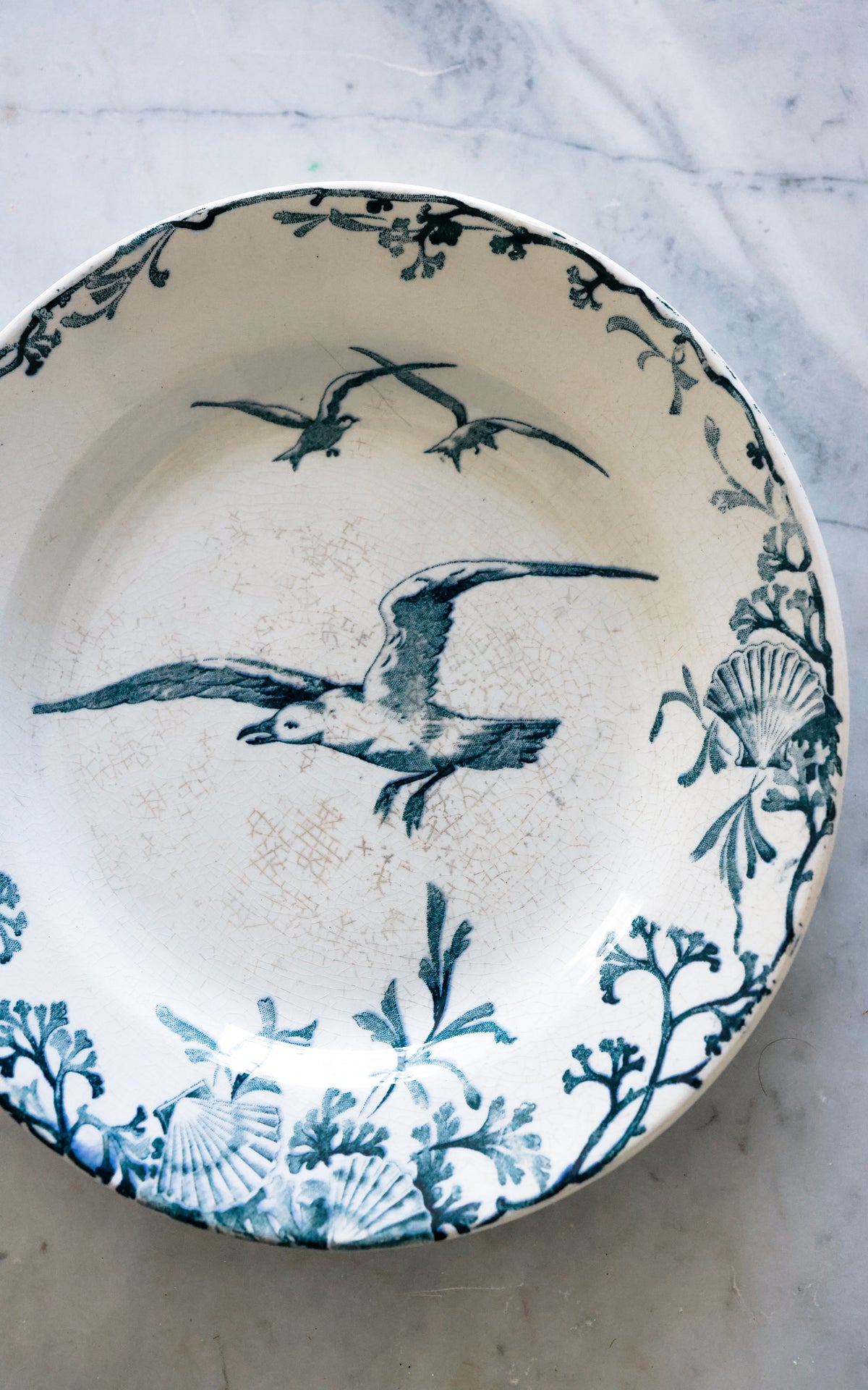 One Vintage French Stoneware Plate