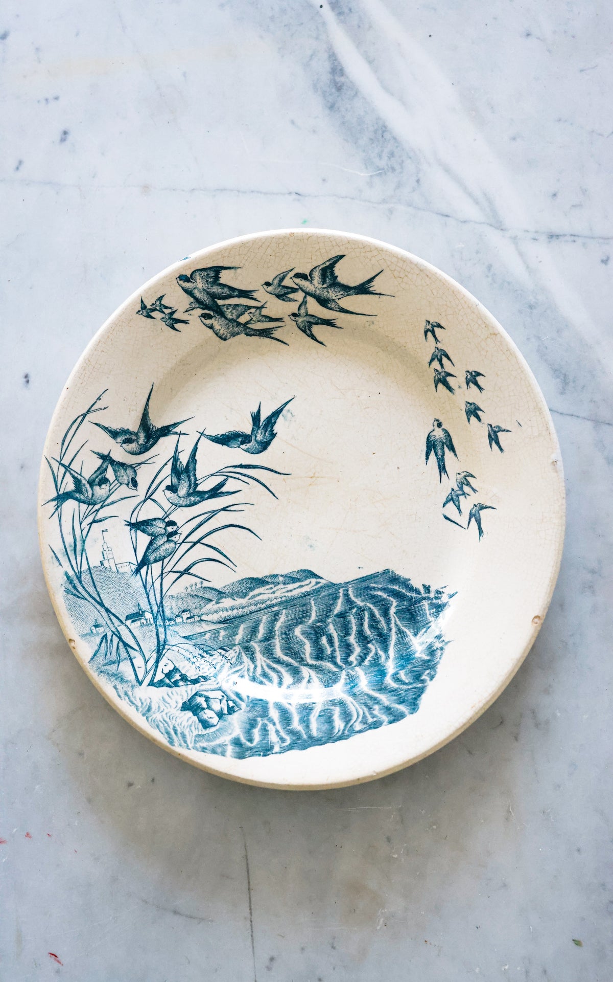 One Vintage French Ironstone Plate