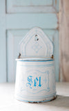 Vintage French Enamelware Salt Container