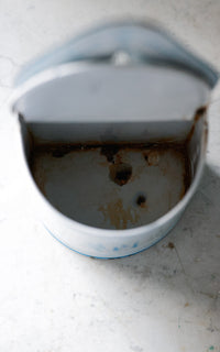Vintage French Enamelware Salt Container