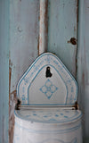 Vintage French Enamelware Salt Container