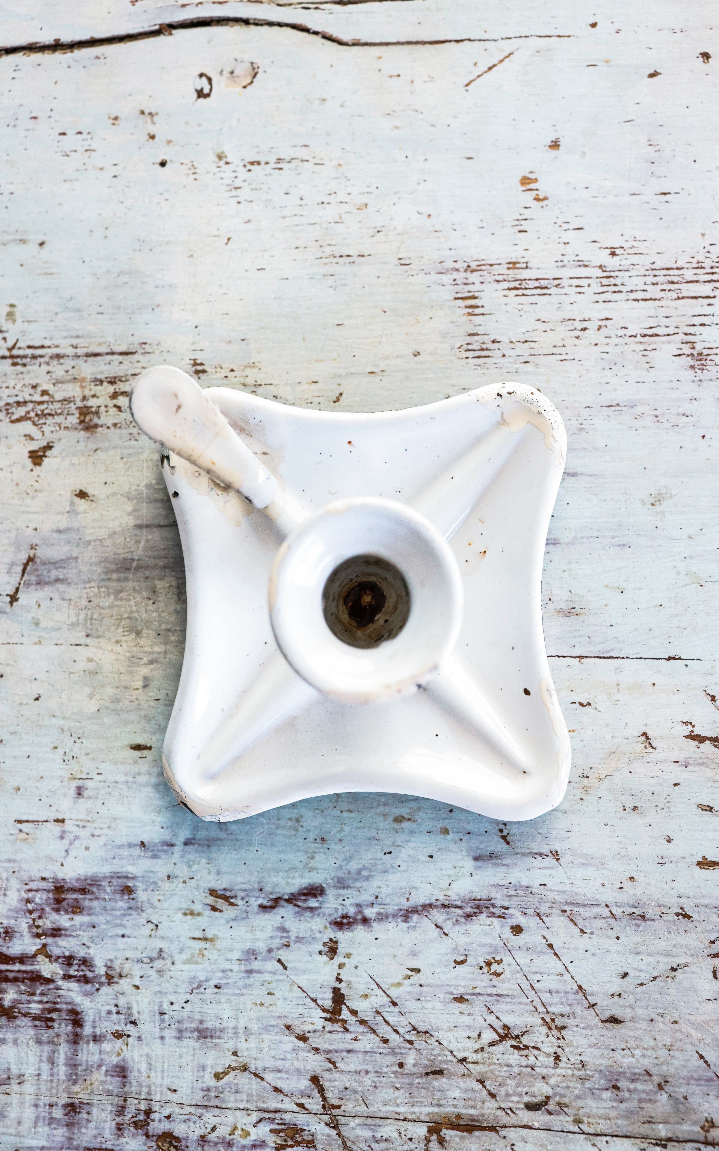 Vintage French Enamelware Candle Holder