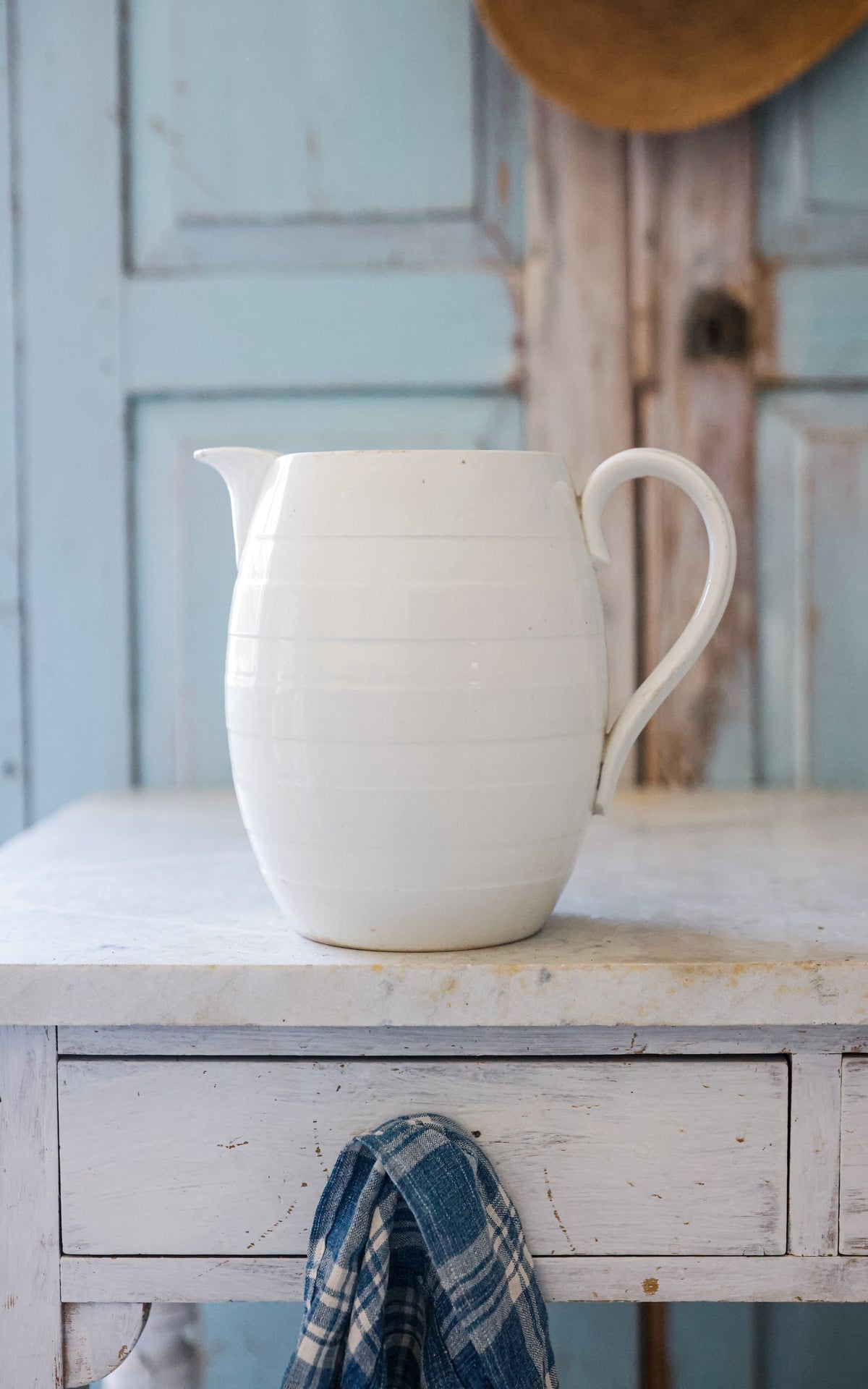 Large Vintage English Ironstone Pitcher