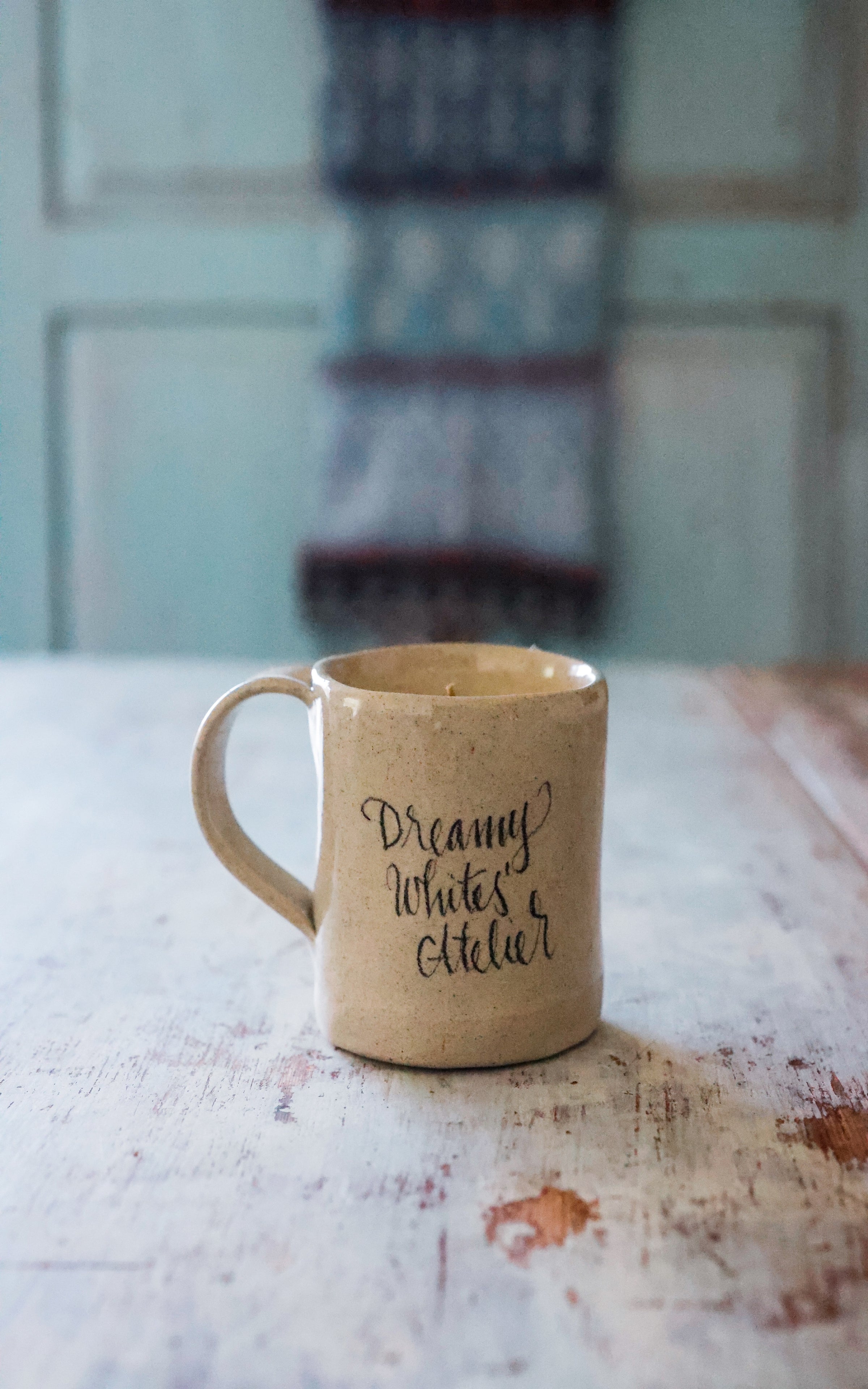 Set of Two Handmade Marley & Lockyer Mugs Liz June's Atelier Lavender Essential Oil Candles
