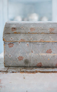 Vintage French Wallpapered Wood Box