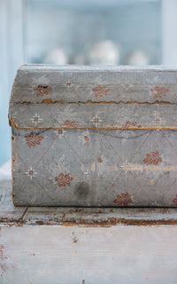 Vintage French Wallpapered Wood Box