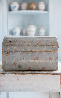 Vintage French Wallpapered Wood Box