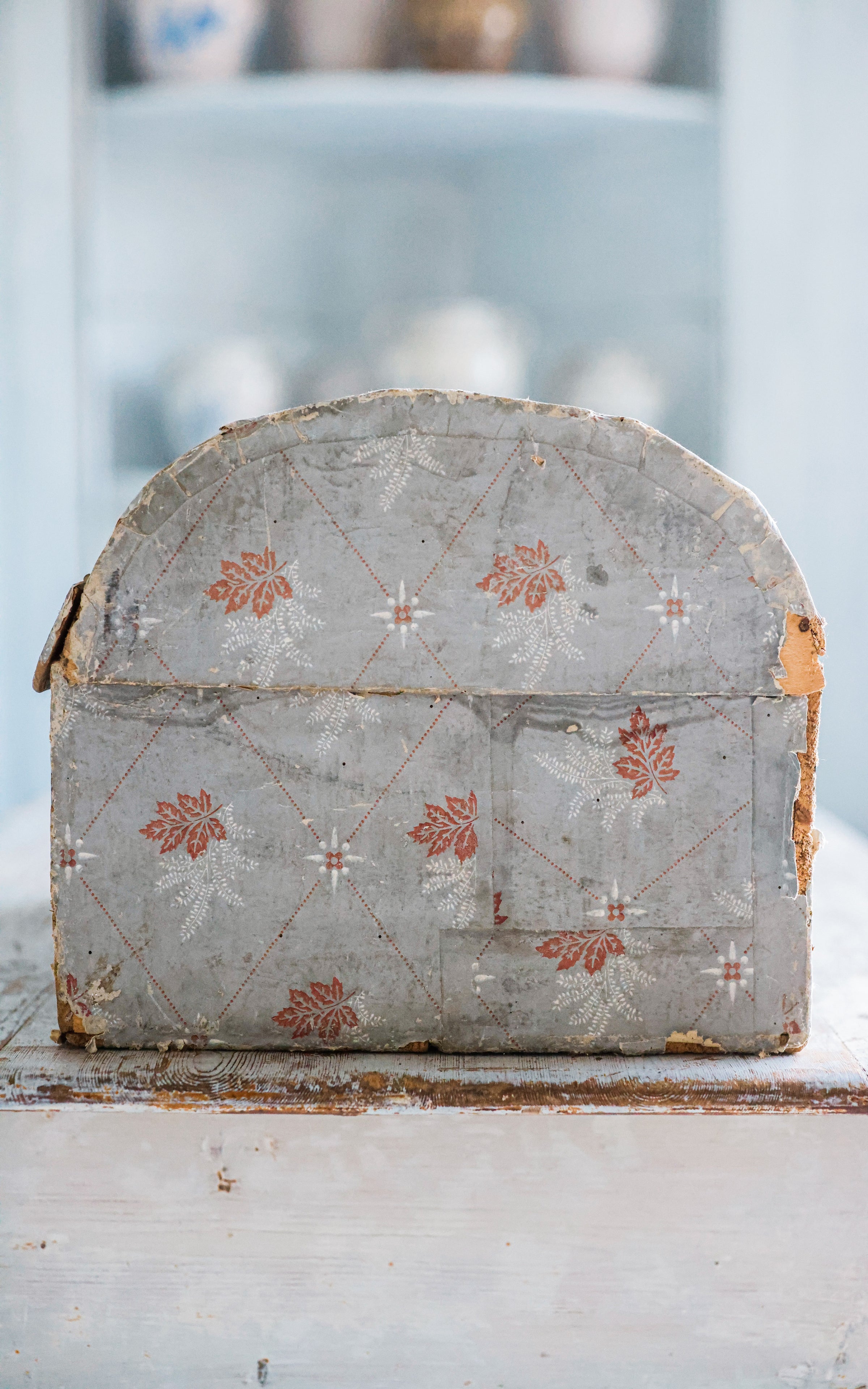 Vintage French Wallpapered Wood Box