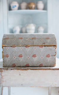 Vintage French Wallpapered Wood Box