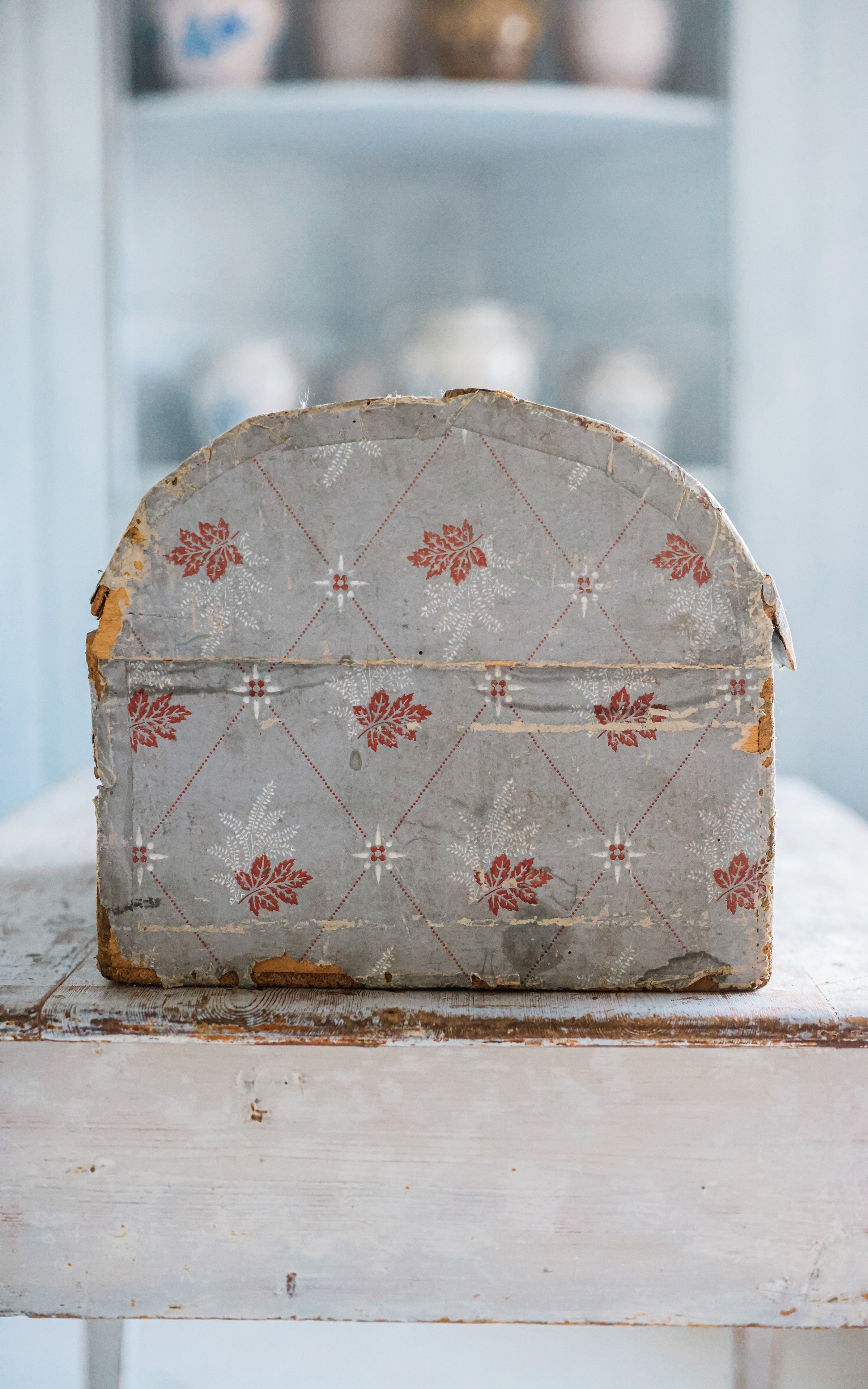 Vintage French Wallpapered Wood Box