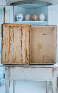 Vintage French Wallpapered Wood Box