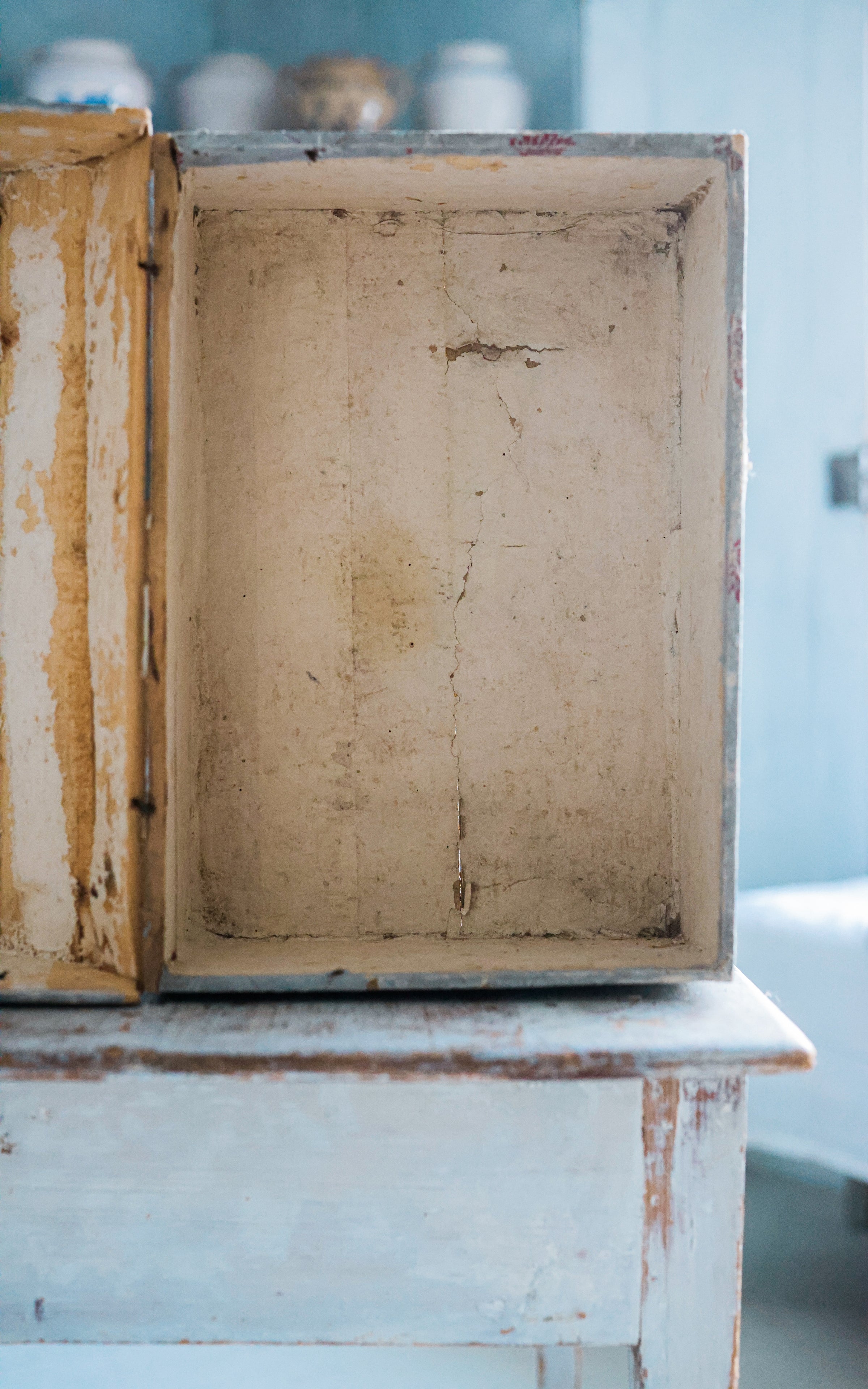 Vintage French Wallpapered Wood Box