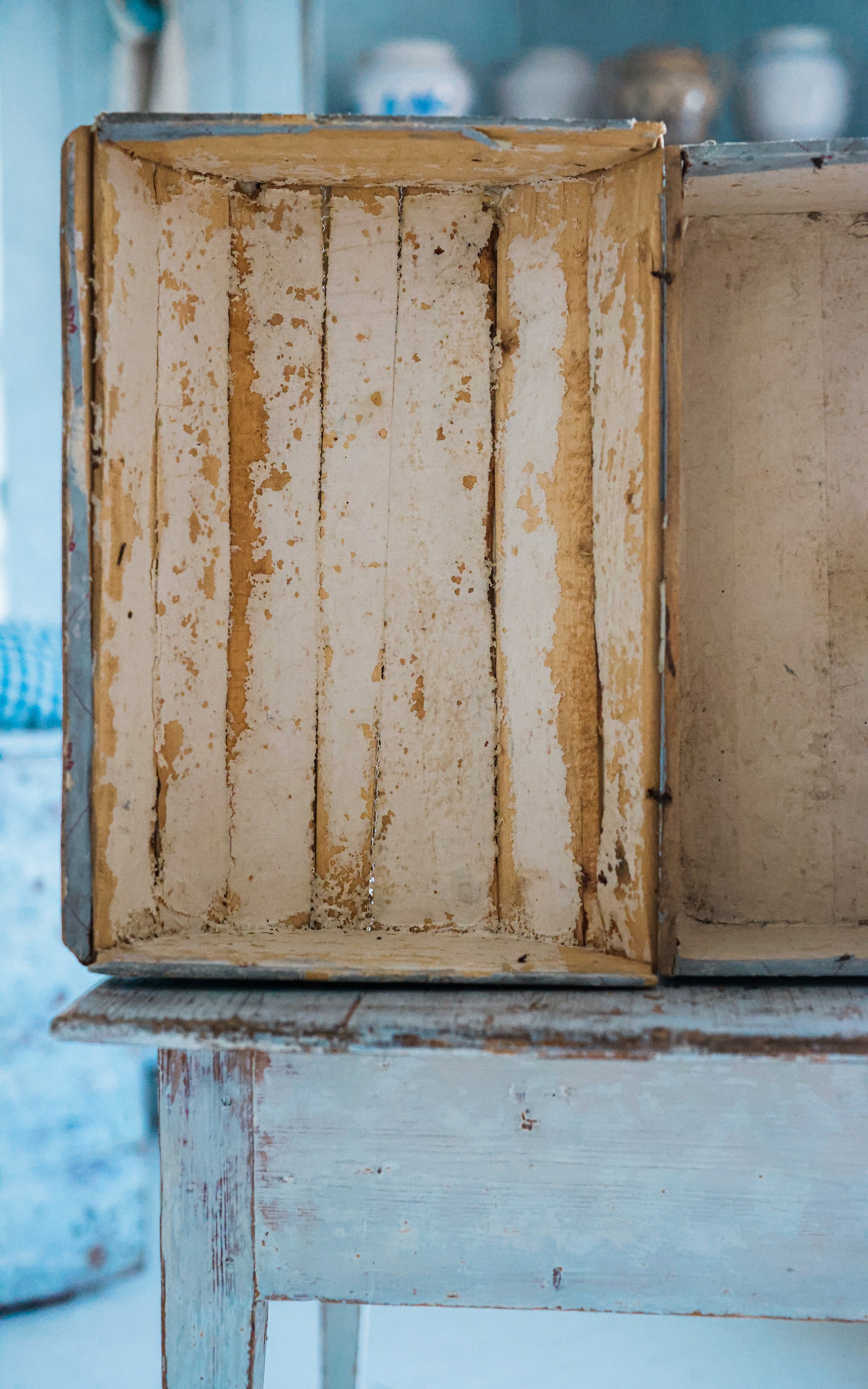 Vintage French Wallpapered Wood Box