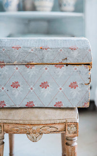 Vintage French Wallpapered Wood Box