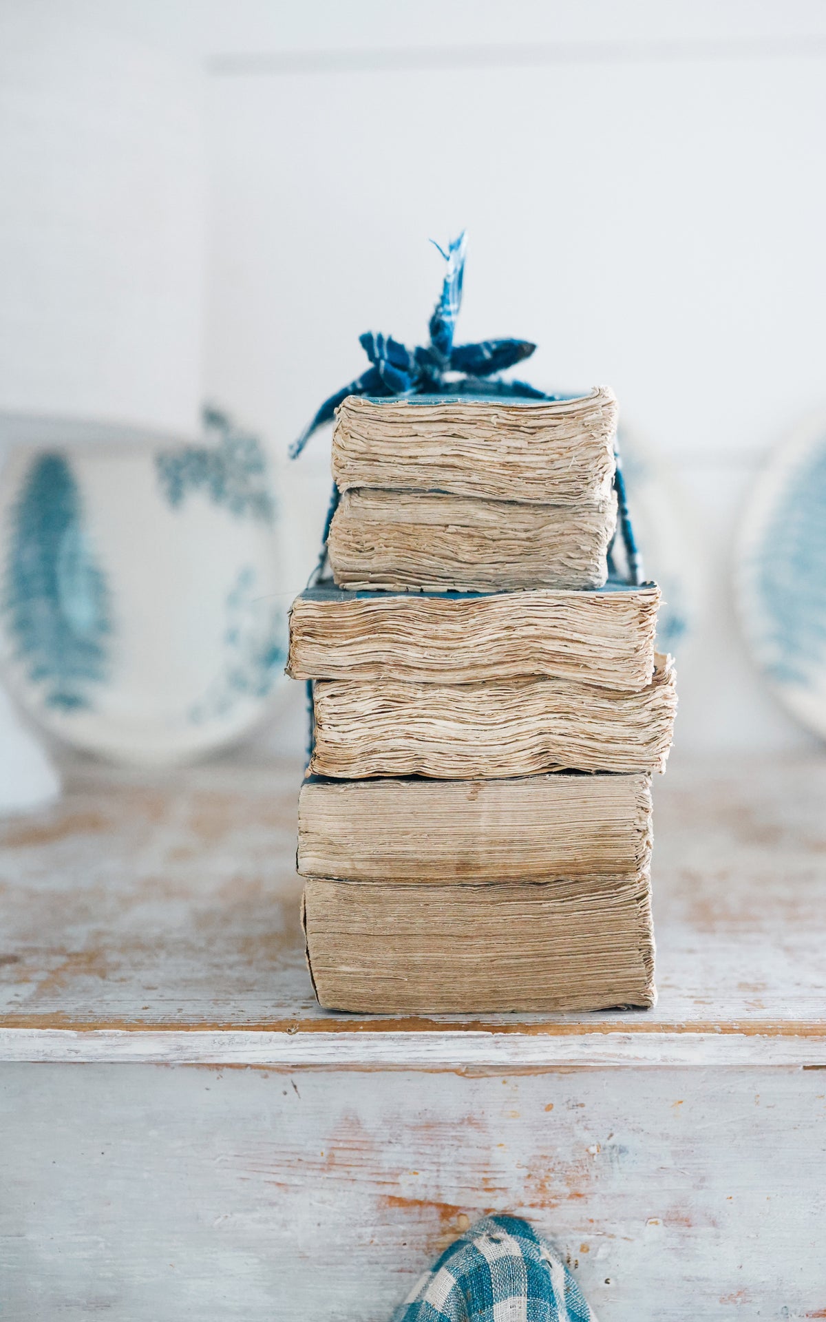 Stack of Vintage French Books