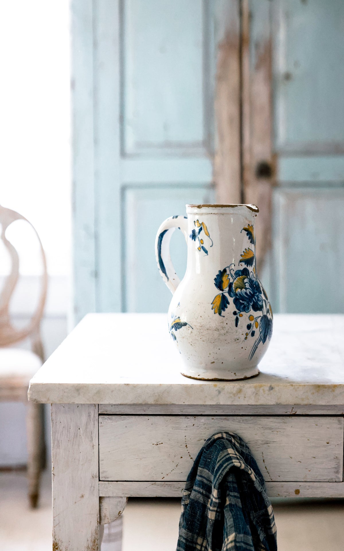Vintage French Stoneware Pitcher