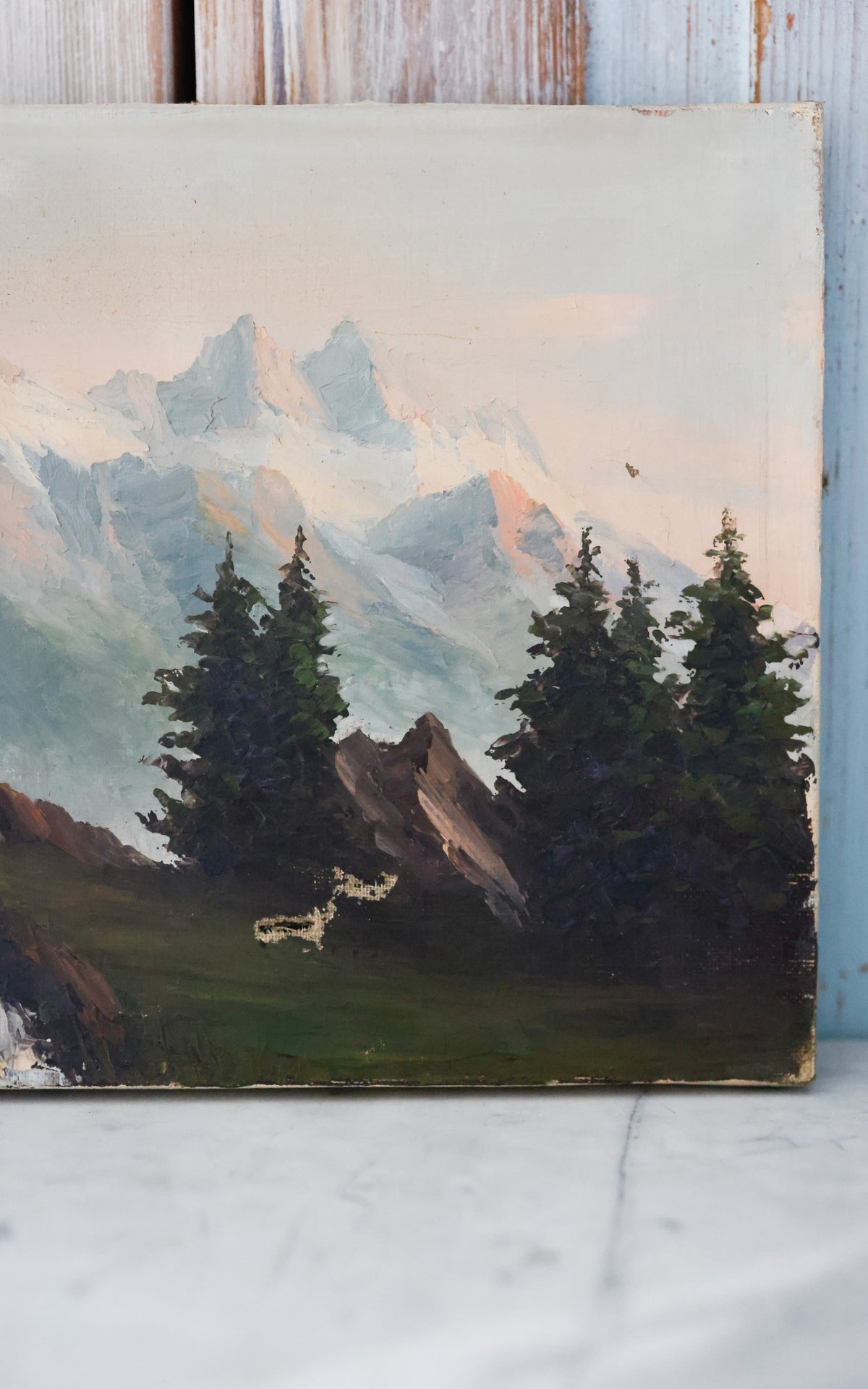 Vintage French Oil Painting on Canvas