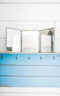 Large Vintage French Beveled Mirror