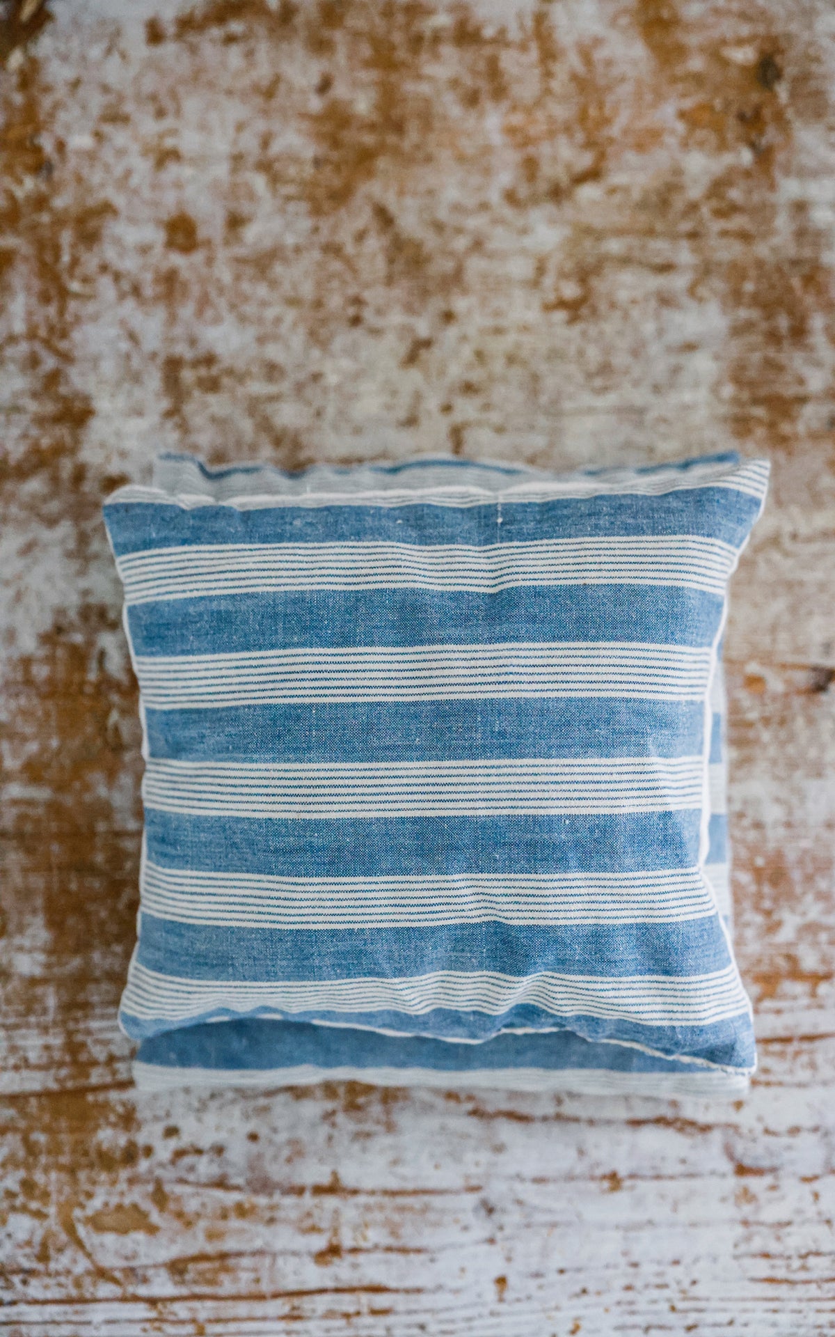 Set of Three Vintage French Ticking Lavender Pillows