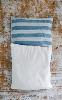 Set of Three Vintage French Ticking Lavender Pillows