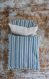 Set of Three Vintage French Ticking Lavender Pillows