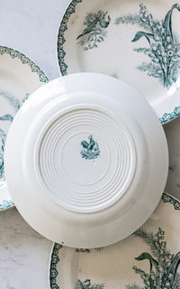 Set of Five Vintage French Stoneware Plates