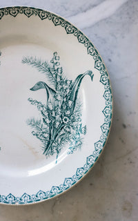 Set of Five Vintage French Stoneware Plates