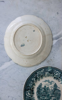 Set of Two Vintage French Transferware Plates