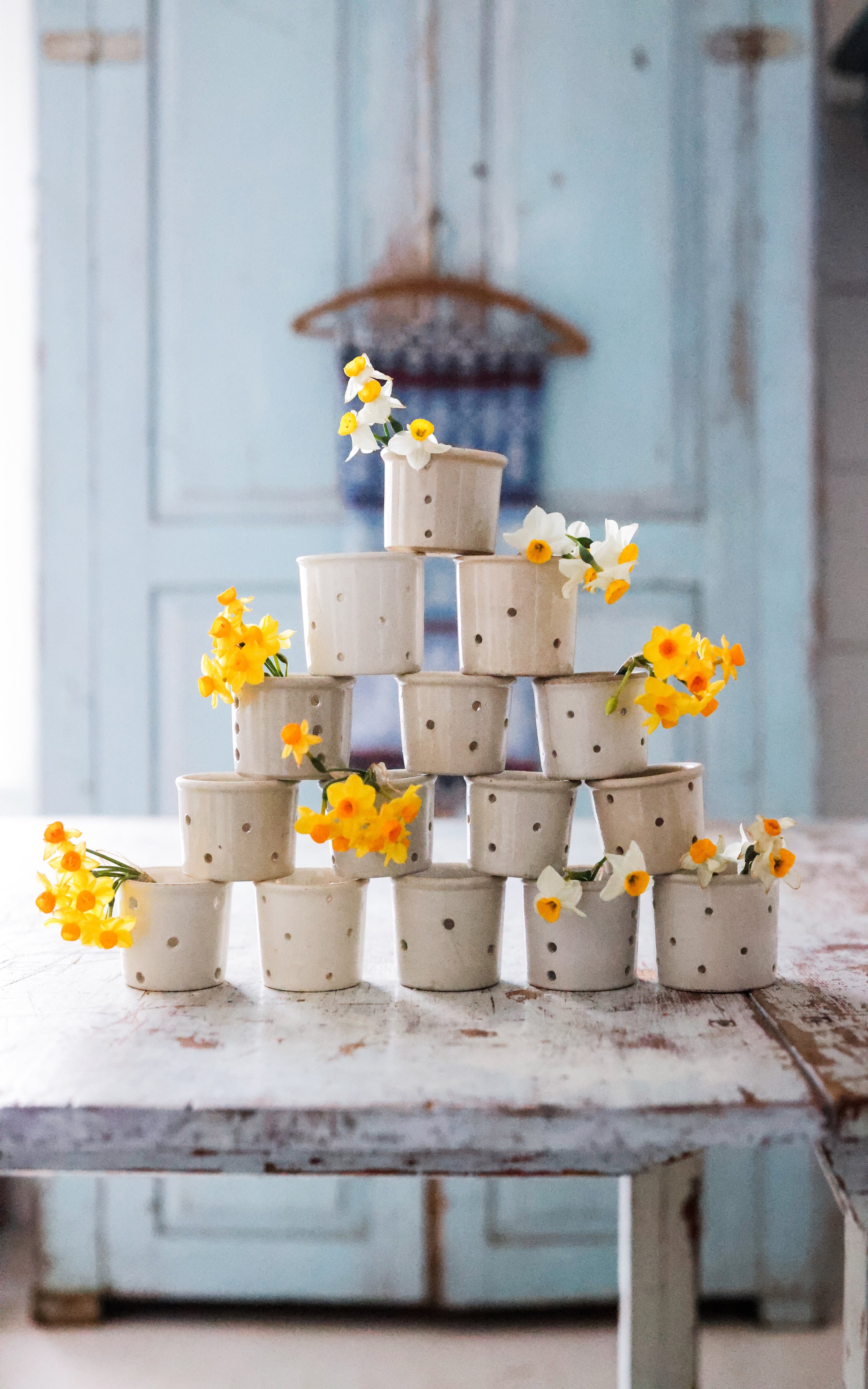 Set of 17 Vintage French Stoneware Cheese Molds