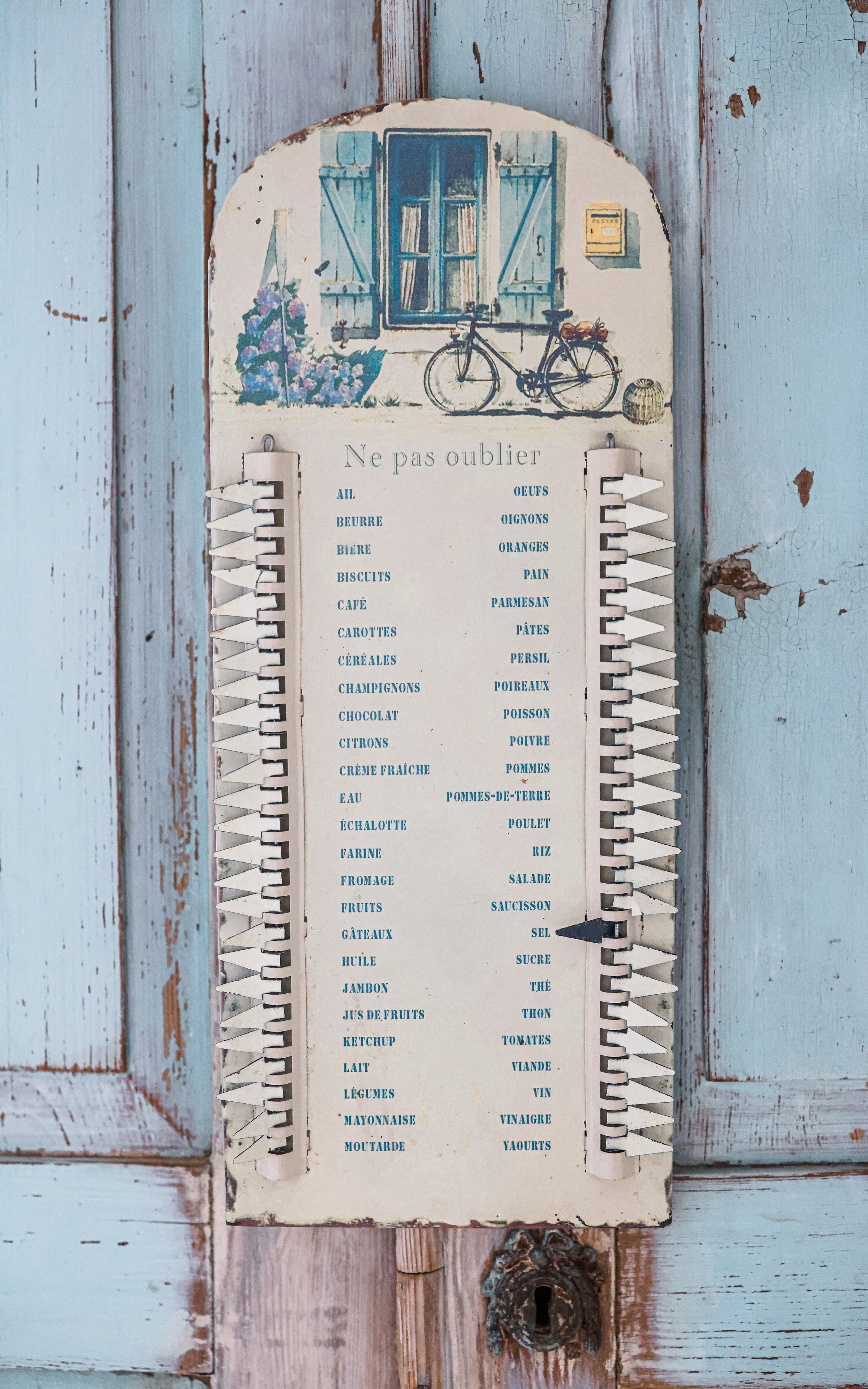 Vintage French Grocery List Metal Wall Art