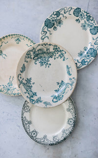 Set of Four Vintage French Transferware Plates