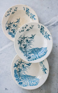 Set of Three Vintage French Stoneware Plates