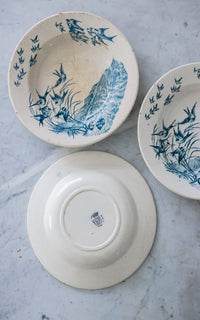 Set of Three Vintage French Stoneware Plates