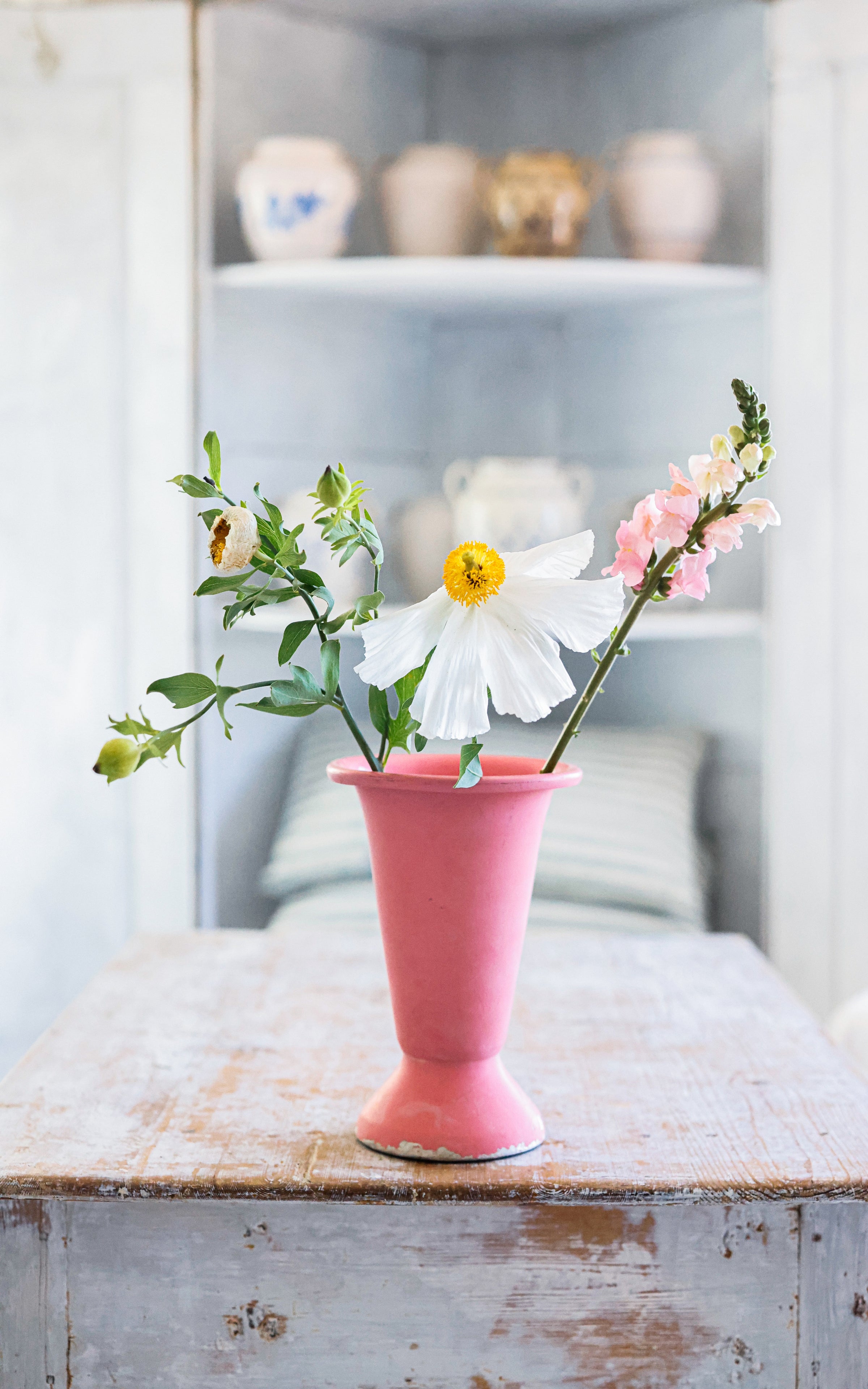 One Vintage French Weighted Flower Container