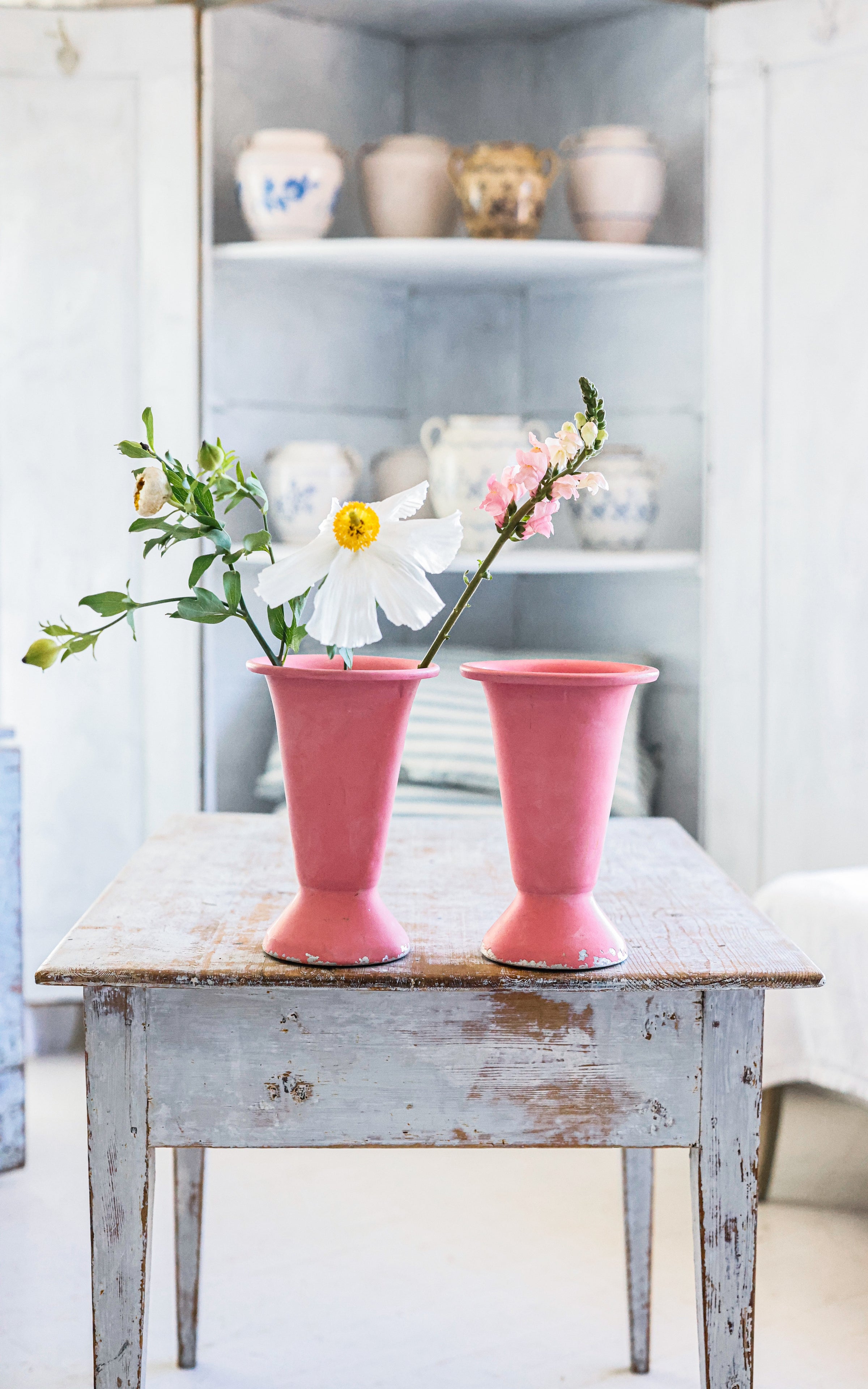 One Vintage French Weighted Flower Container