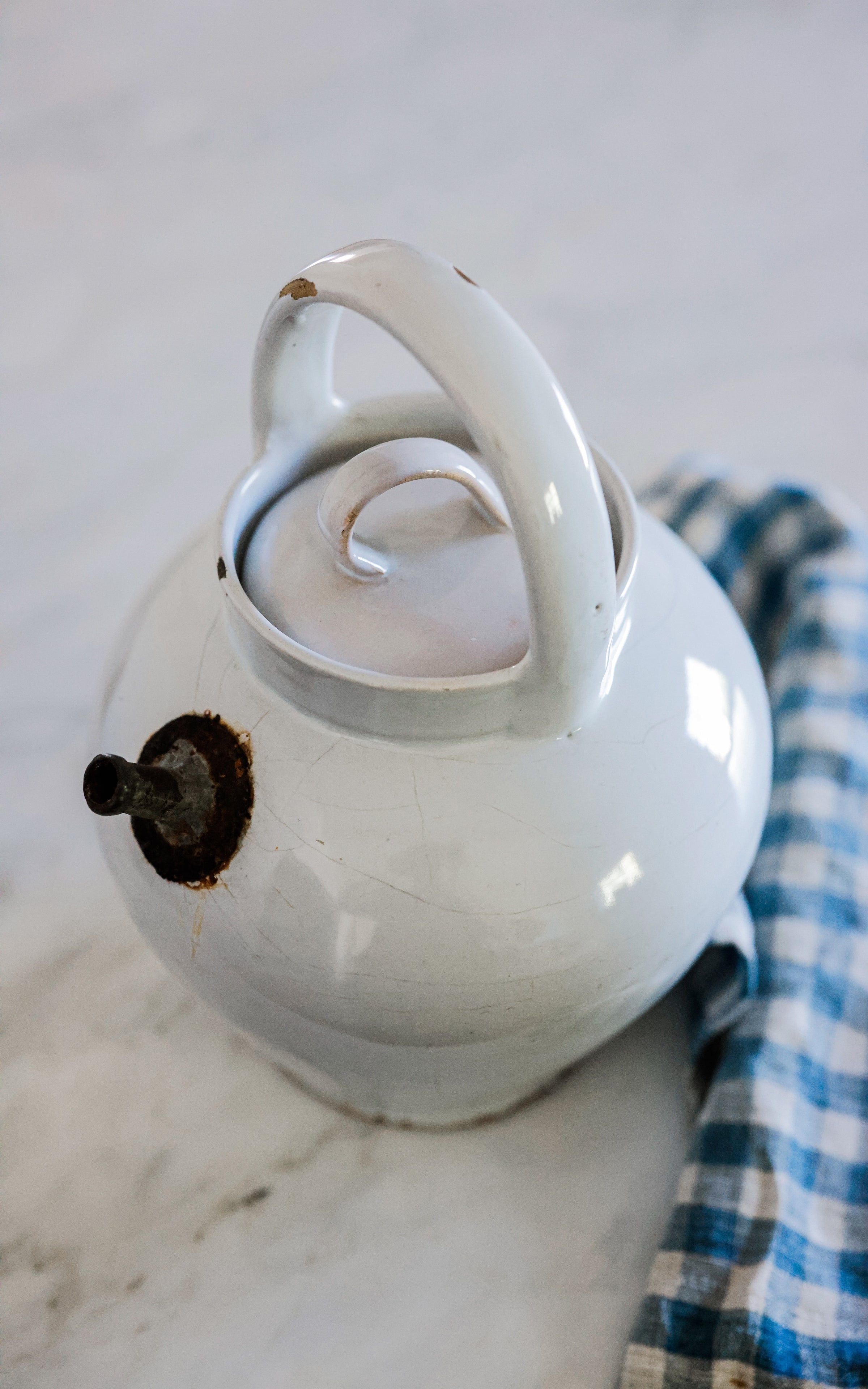 Vintage French Stoneware Tea Pot