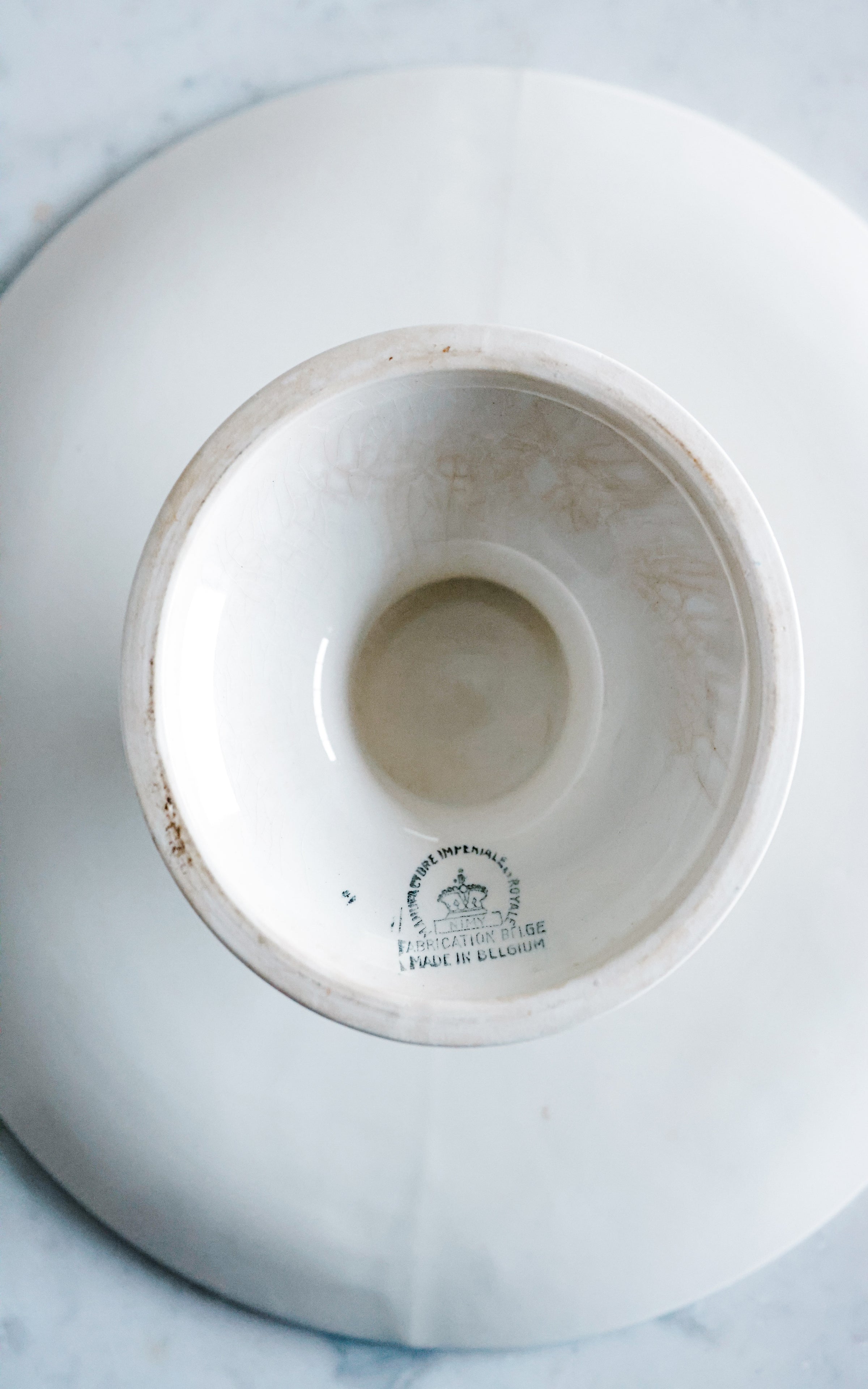 Petite Vintage Belgian Ironstone Cakestand