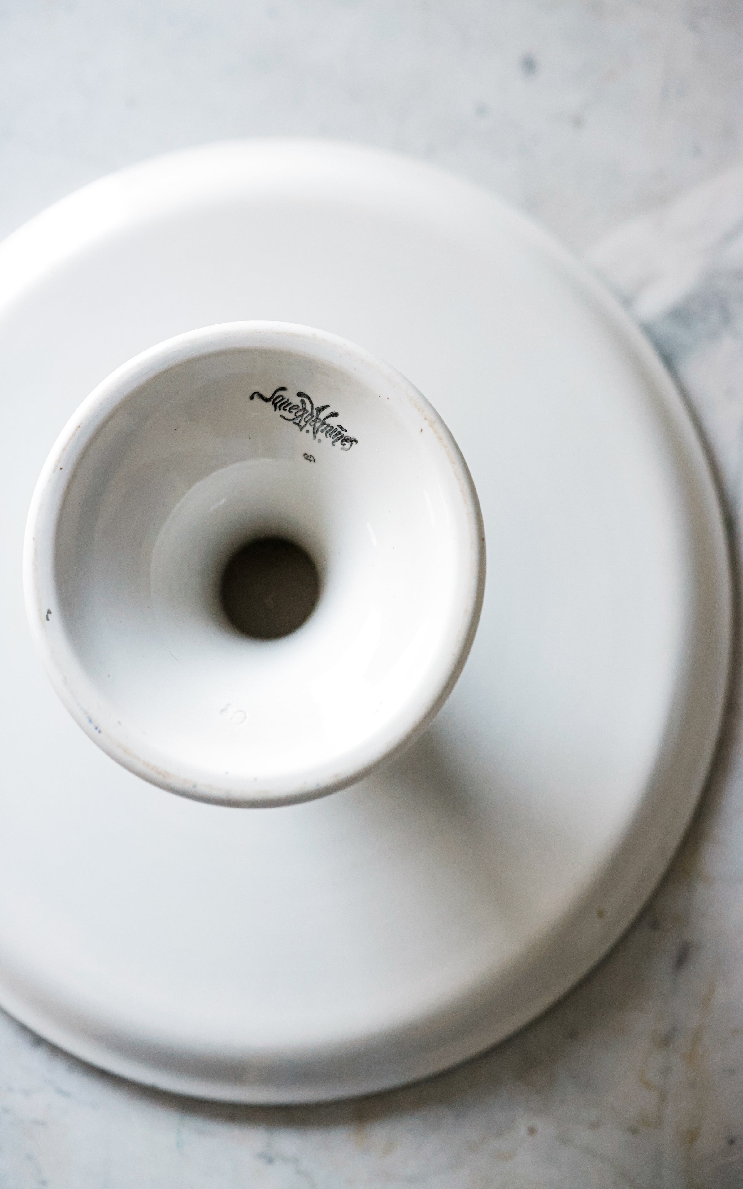 Vintage French Stoneware Cake Stand