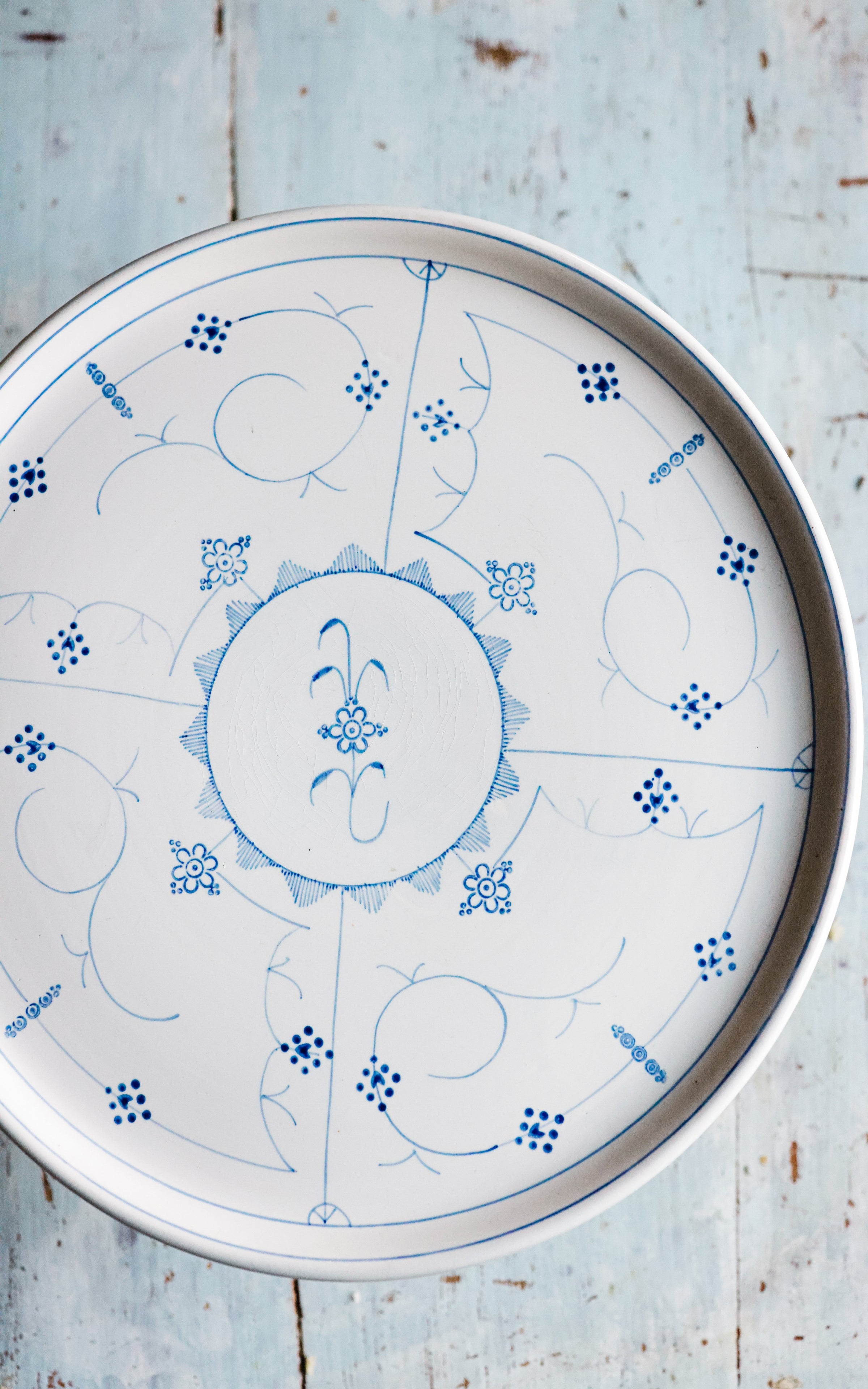 Vintage French Stoneware Cake Stand