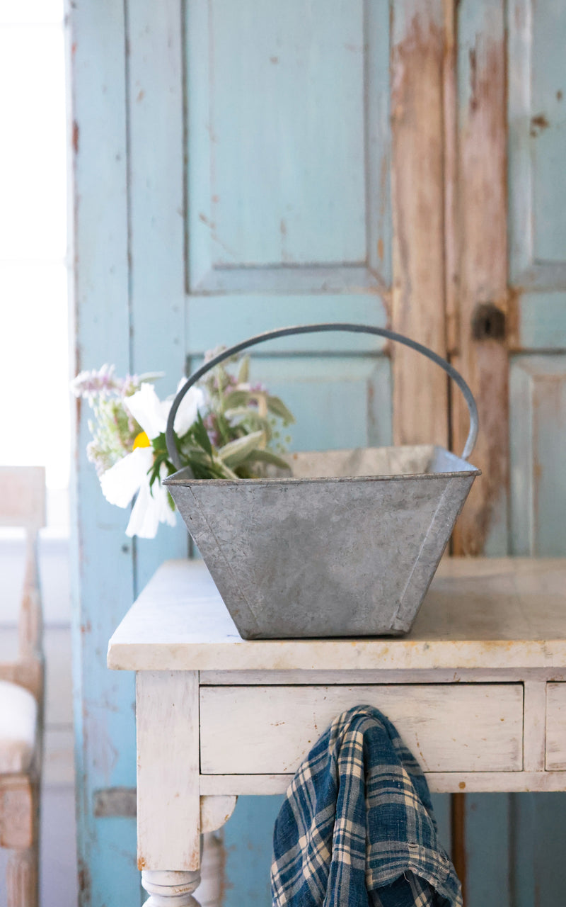 Vintage French Zinc Trugg
